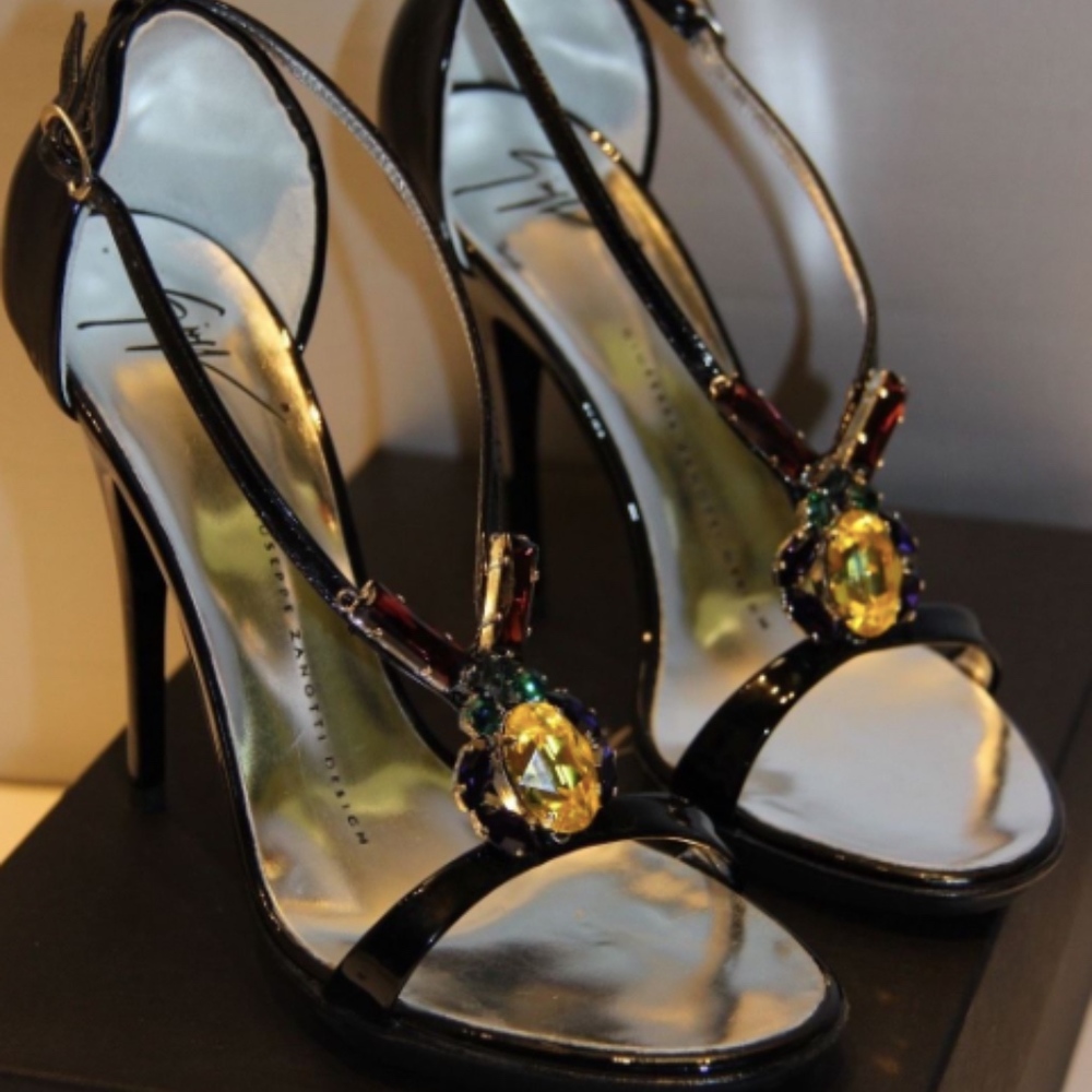 ANT. GIUSEPPE ZANOTTI COLORED CRYSTALS SANDALS